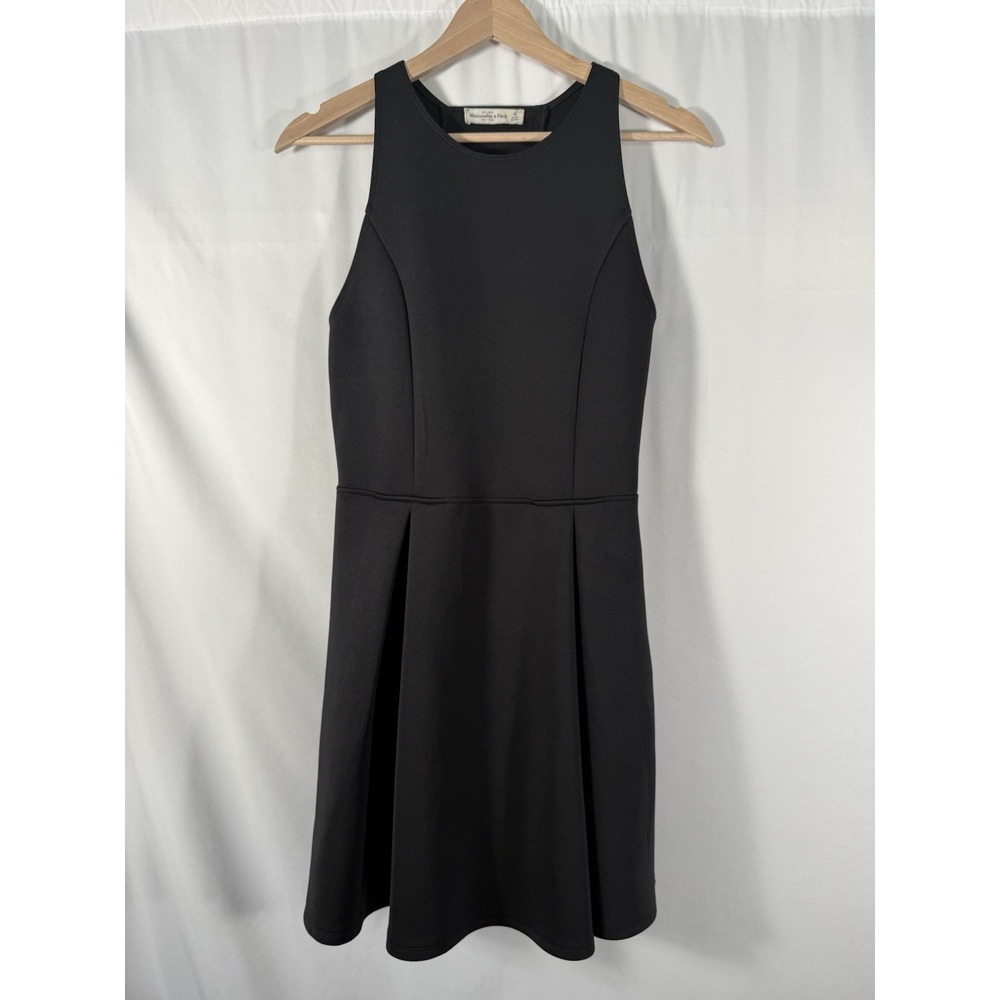 Abercrombie & Fitch Fit & Flare Skater Dress Scuba Neoprene Back Cut Out Women M